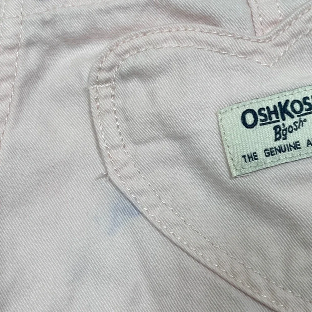 OshKosh B'gosh Overalls Heart Pocket Girls 4T Pink Cotton Vestbak Pant Overalls